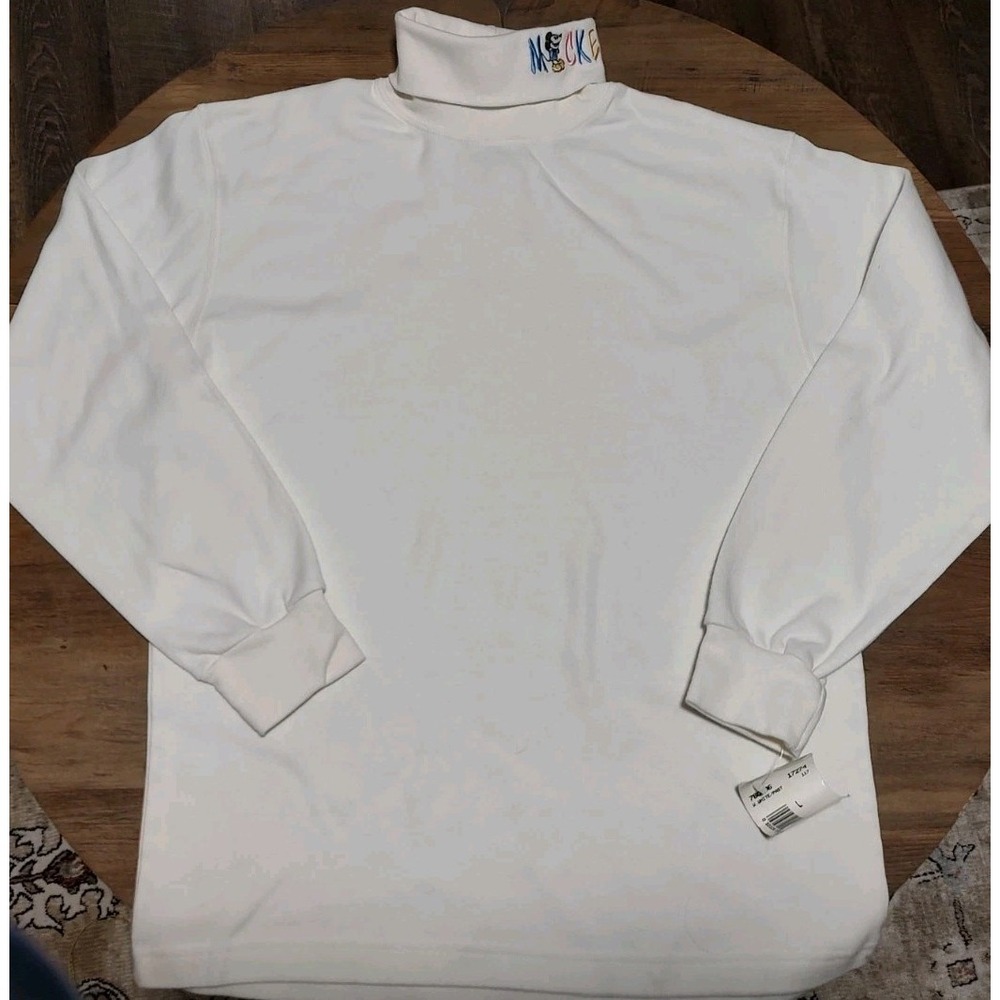 Vintage Disney Mickey Mouse Embroidered Long Sleeved TurtleNeck 90s Y2K NWT